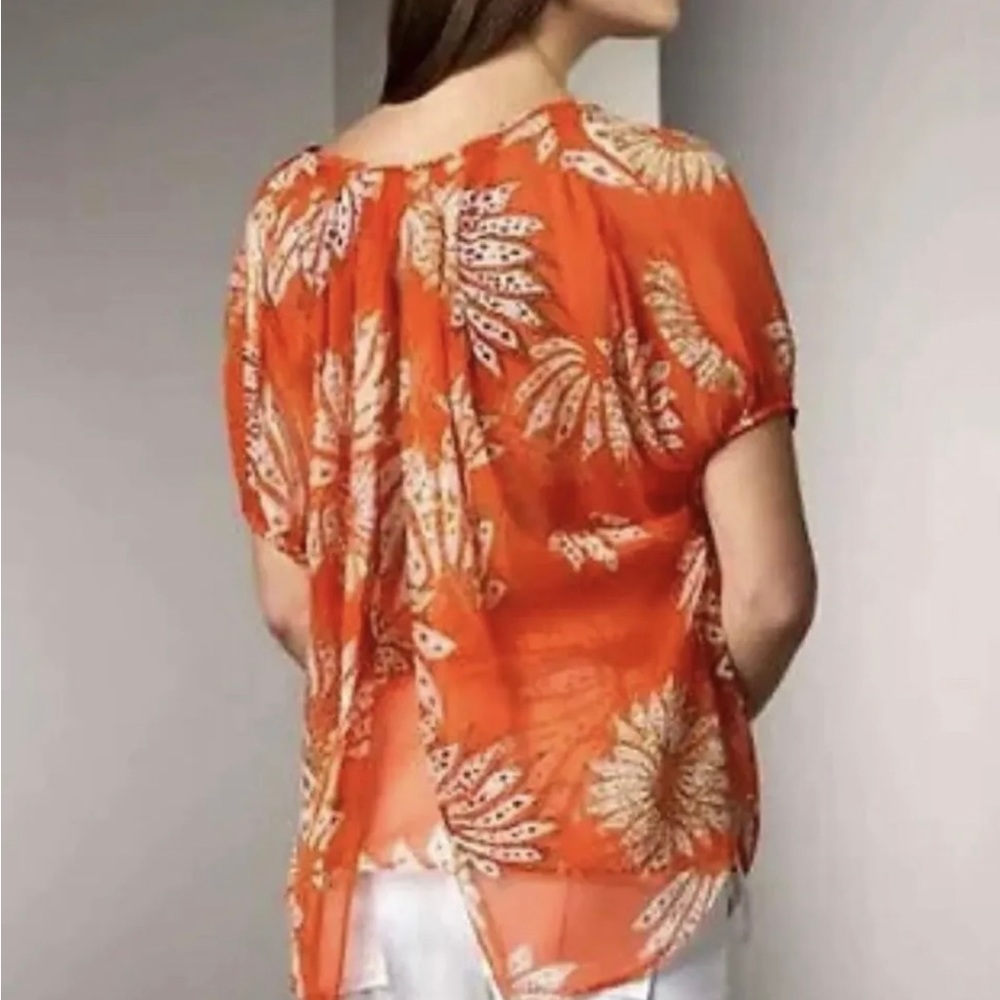 Diane Von Furstenberg Silk orange Blouse sz4